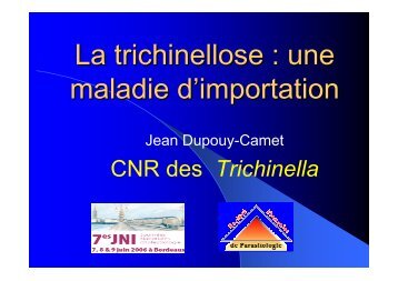 La trichinellose : une maladie d'importation - Infectiologie