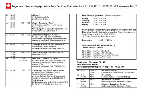 Info Tel 06151 6096 10 Wilhelminenplatz 7