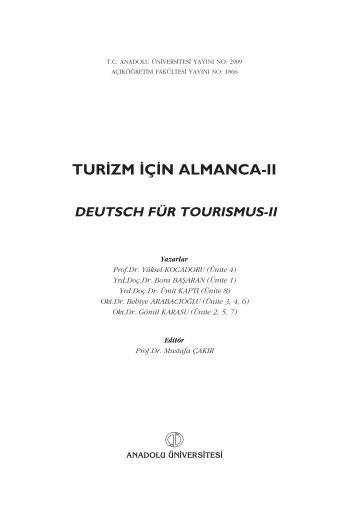 TUR‹ZM ‹Ç‹N ALMANCA-II - Anadolu Üniversitesi