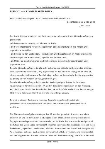 Tätigkeitsbericht der Kinderbeauftragten Joachim ... - Kreis Stormarn