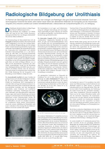 Radiologische Bildgebung der Urolithiasis - Verband für ...