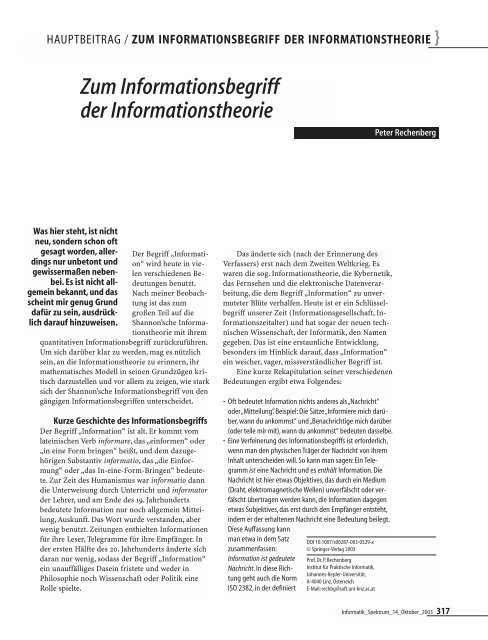 Informationstheorie und codierung