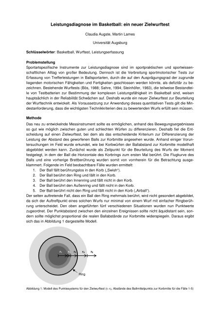 Leistungsdiagnose im Basketball: ein neuer Zielwurftest