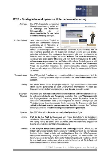 WBT – Strategische und operative Unternehmenssteuerung - Marga