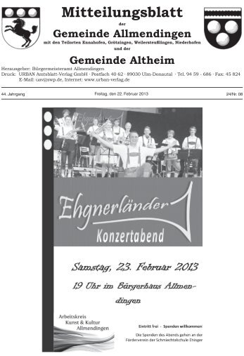 Mitteilungsblatt - Allmendingen