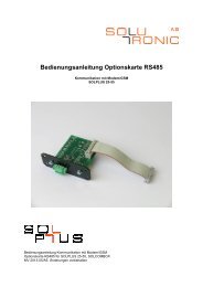 Anschluss der internen RS485 Optionskarte - Solutronic AG