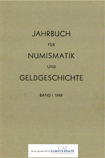 1949 Band I - Bayerische Numismatische Gesellschaft