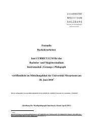 Formalia zu Bachelorarbeiten - Mozarteum