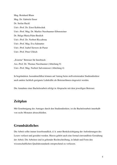 Formalia zu Bachelorarbeiten - Mozarteum