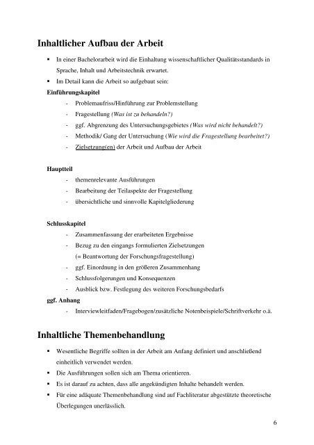 Formalia zu Bachelorarbeiten - Mozarteum