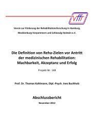 Die Definition von Reha-Zielen vor Antritt der medizinischen ... - vffr