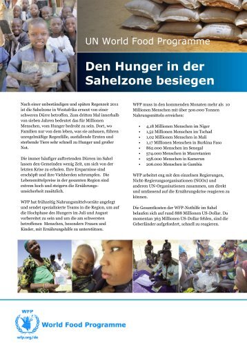 Den Hunger in der Sahelzone besiegen - UN World Food ...