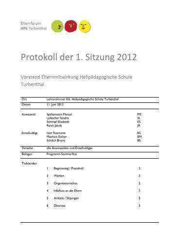 Protokoll der 1. Sitzung 2012 - HPS Turbenthal