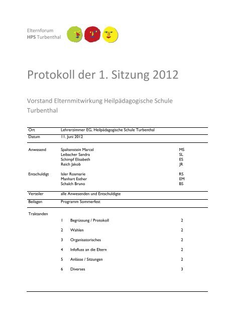 Protokoll der 1. Sitzung 2012 - HPS Turbenthal