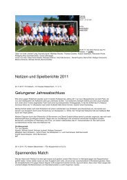 Notizen und Spielberichte 2011 Gelungener Jahresabschluss ...