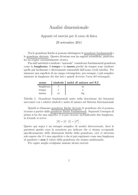 Analisi Dimensionale (scheda in formato pdf) - rodolico