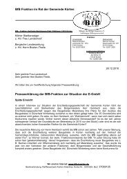 BfB Fraktion im Rat der Gemeinde Kürten Presseerklärung der BfB ...