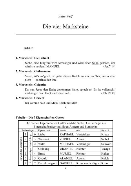 Die vier Marksteine.pdf - Wo sind die Lügen dieser Welt?