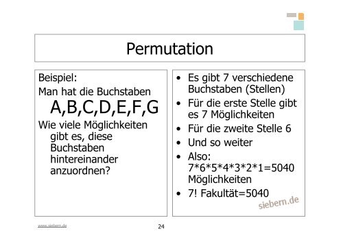 Modul: Stochastik - Siebern