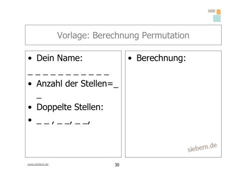 Modul: Stochastik - Siebern