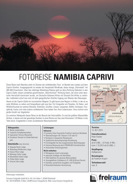 FOTOREISE NAMIBIA CAPRIVI - Freiraum Fotografie