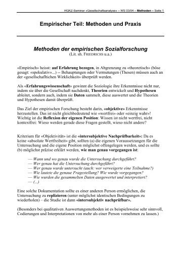 Methoden und Praxis Methoden der empirischen ... - socio5.ch