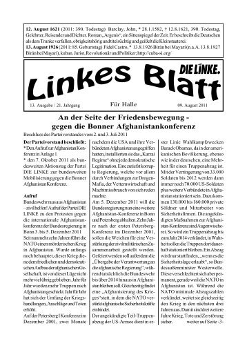 Ausgabe Nr. 13 vom 09. August 2011 - DIE LINKE. Halle /Saale