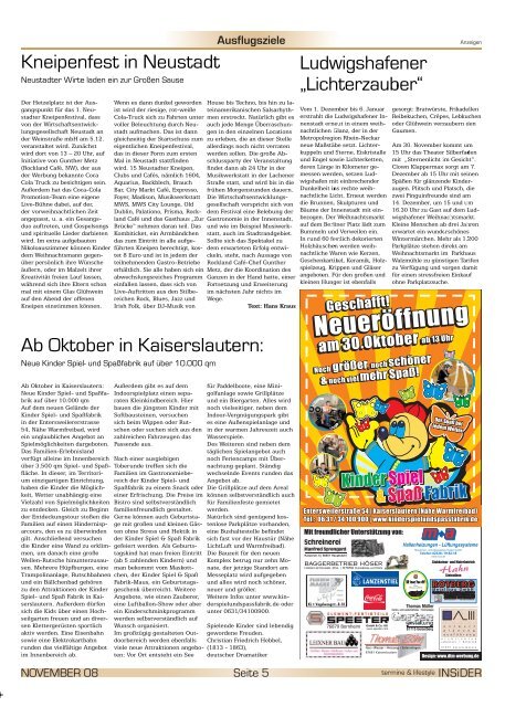 Lauter(n) Termine - MAGAZIN INSIDER - Kaiserslautern