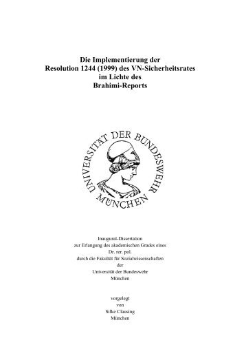 Die Implementierung der - Universität der Bundeswehr München