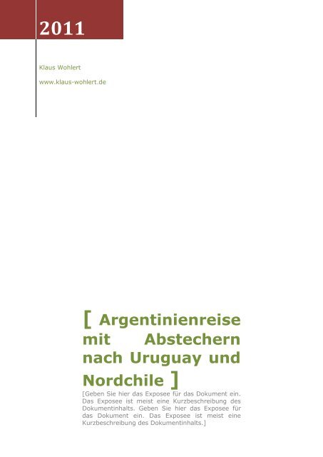 Argentinienreise mit Abstechern nach Uruguay ... - Klaus' Homepage