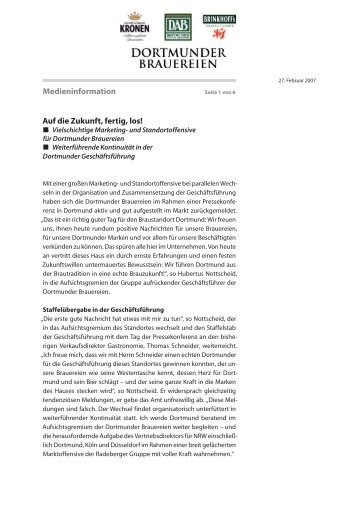 Medieninformation Seite 1 von 6 Auf die Zukunft, fertig, los!