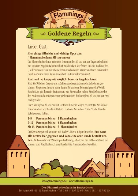 Goldene Regeln Das Flammkuchenhaus