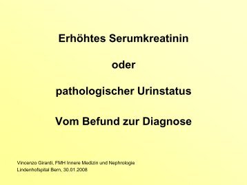 Erhöhtes Serumkreatinin oder pathologischer Urinstatus Vom ...