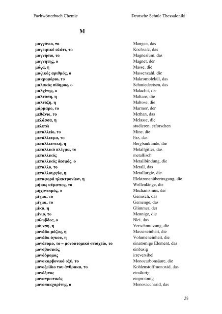 Fachwörterbuch Chemie Deutsche Schule Thessaloniki 1 ...