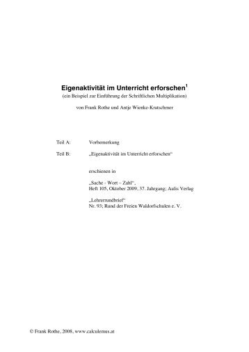 Schriftliche Multiplikation - Calculemus.at