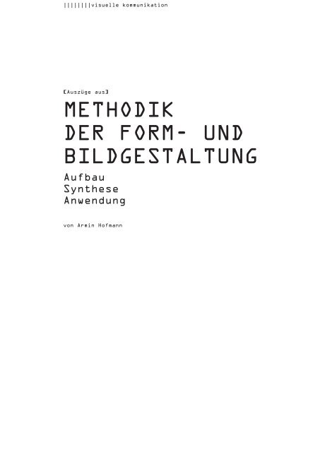 METHODIK DER FORM- UND BILDGESTALTUNG - apposite