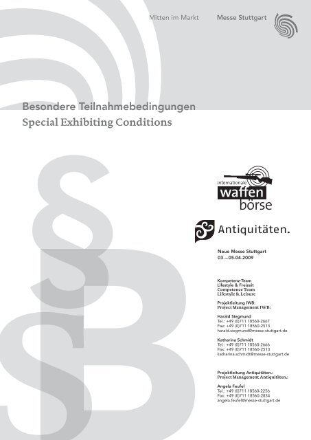 Besondere Teilnahmebedingungen Special ... - Messe Stuttgart