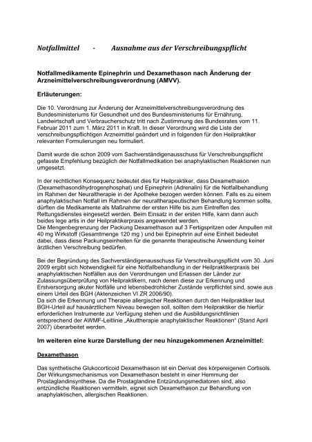 Notfallmittel - Union Deutscher Heilpraktiker