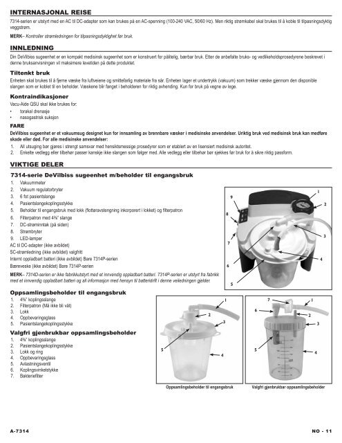 DeVilbiss® Vacu-Aide® QSU Absauggerät Bedienungsanleitung ...