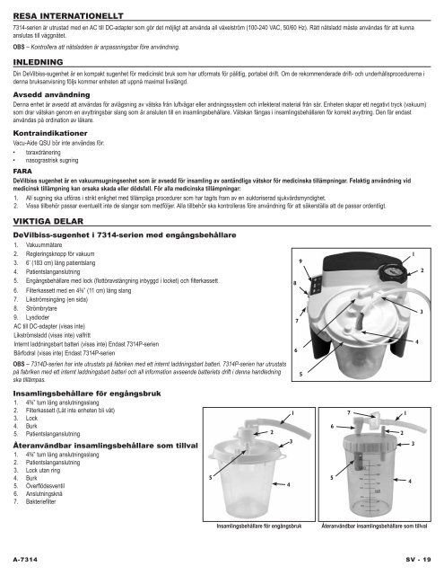 DeVilbiss® Vacu-Aide® QSU Absauggerät Bedienungsanleitung ...