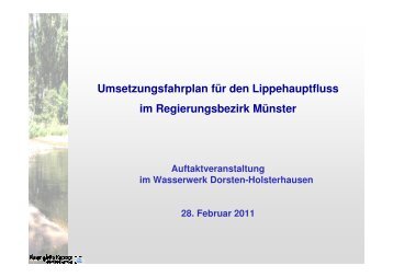 Vortrag, Herr Dr. Koenzen, Planungsbüro Koenzen - Lippe