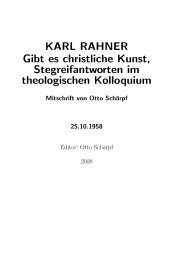 K.Rahner: Gibt es christliche Kunst? - P.Otto Schärpf SJ