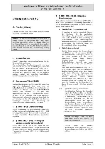 Lösung Fall SchR 5-2 - Dr. Marco Wicklein