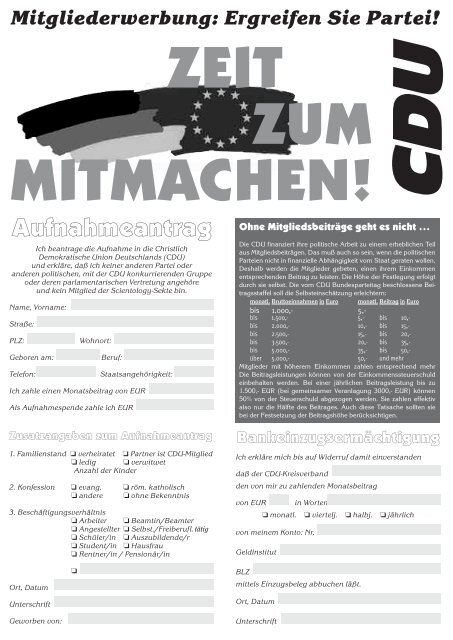 Am 26. März: CDU - Neue Internetpräsenz auf sunmix.de