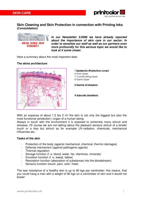 Skin Cleaning and Skin Protection in connection with Printing Inks ...