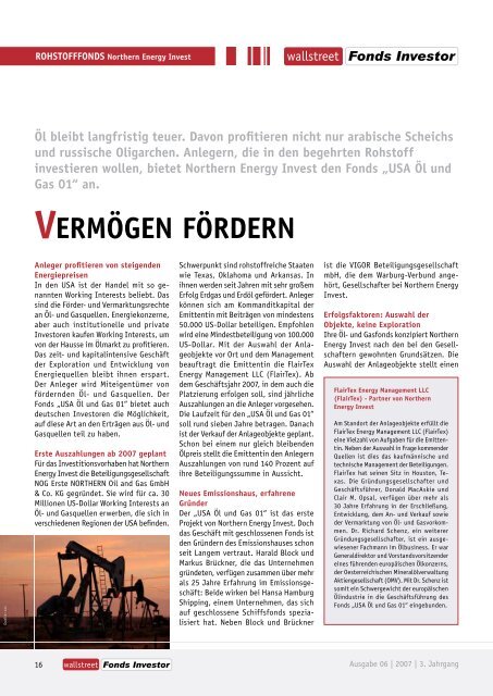 vermÖgen FÖrDern - NORTHERN ENERGY INVEST