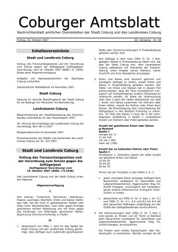 Coburger Amtsblatt Nr. 40 vom 26.10.2007 - Landkreis Coburg