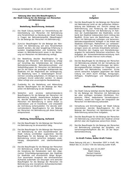 Coburger Amtsblatt Nr. 40 vom 26.10.2007 - Landkreis Coburg