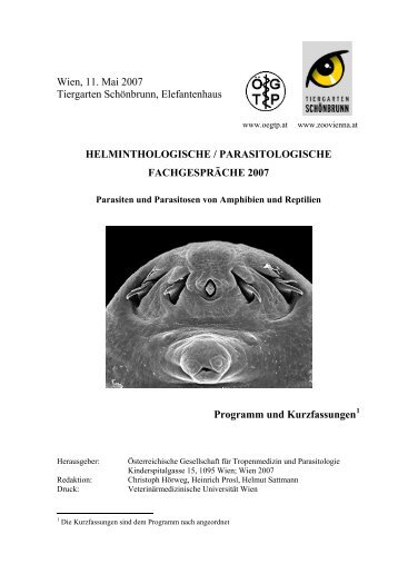 Helminthologische / Parasitologische Fachgespräche 2007