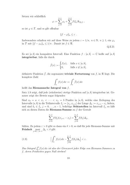 Vorlesungsskript (pdf): Analysis II